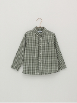 Gingham pattern boy shirt