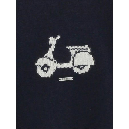Basic knitted swater with motorbike print