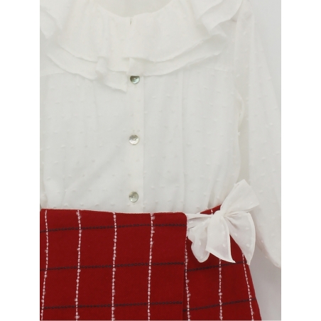 Conjunto blusa blanca y falda pareo
