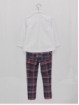 Set of shirt and long plaid trousers
