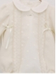 Pelele bebé tela con detalle batista bordada