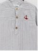 Mao neck striped shirt