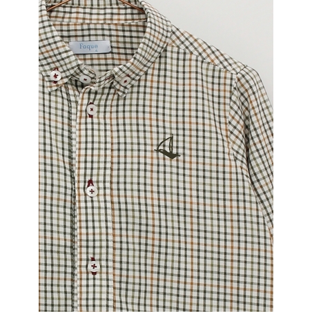Checked boy shirt with long sleeves