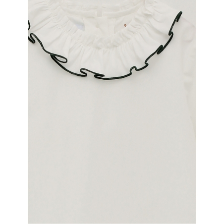 Camisa popelín branco com arremates contrastados