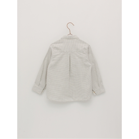 Checked boy shirt with camisole collar