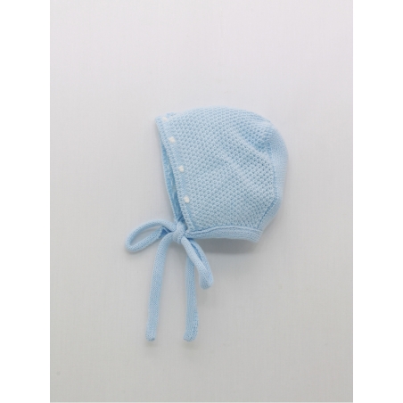 Baby boy-girl perlé thread knit bonnet