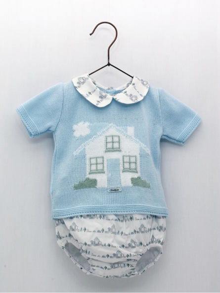 Baby boy Little huts short-sleeved sweater