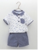 Boy set of polo shirt and gingham shorts