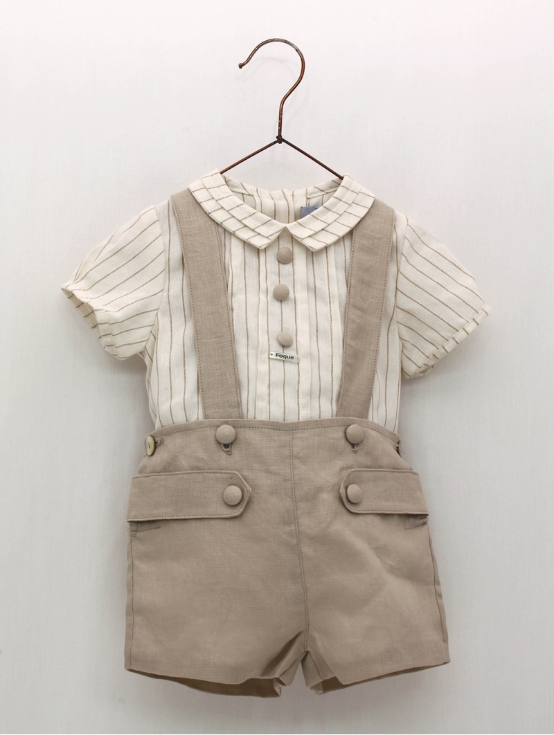 Baby boy set of shirt and shorts with straps