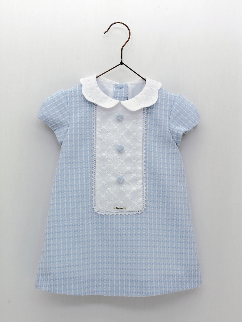 Classic collection baby girl dress in structured fabric