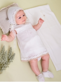 Christening collection baby girl knitted dress