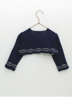 Navy style girl knitted cardigan