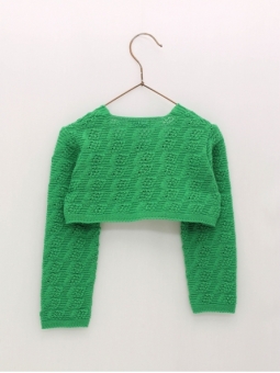 Openwork knitted girl cardigan
