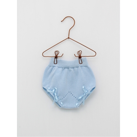 Baby boy-girl knit bloomers with bow
