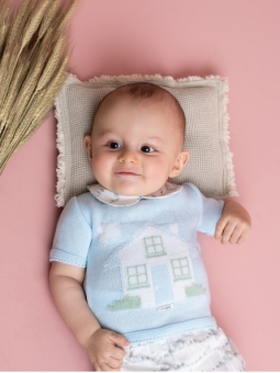 Baby boy Little huts short-sleeved sweater