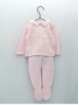 Baby girl set of jumper with ruffle collar and leggings with foot