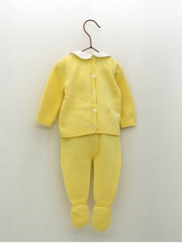 Jubón niño cuello bebé y polaina amarilla
