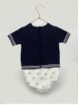 Baby boy set of short-sleeved sweater and bloomers