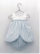 Multi-striped baby girl dress and bloomers