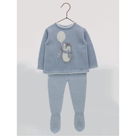 Knitted baby boy two pieces set