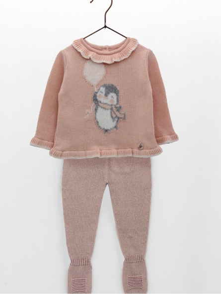 Conjunto bebé niña jersey y polaina
