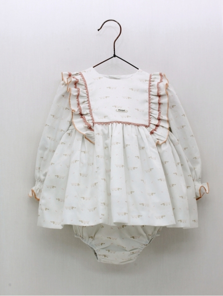 Teckel patterned baby dress