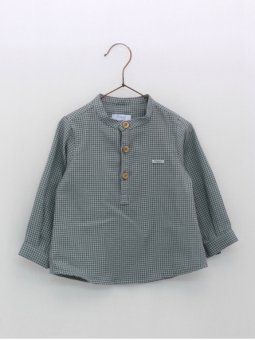 Camisa cadros pescozo mao