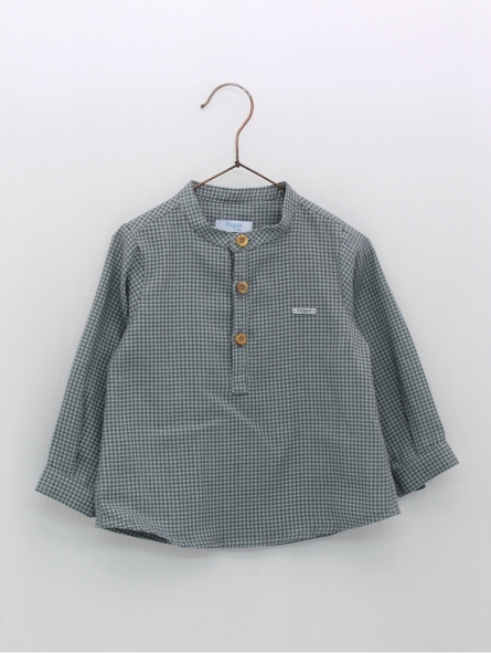 Camisa cadros pescozo mao