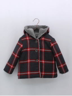 Plaid duffle coat