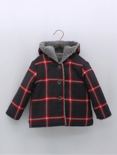 Plaid duffle coat