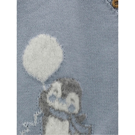 Knitted sweater with penguin print