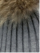 Bonnet with natural fur pom pom