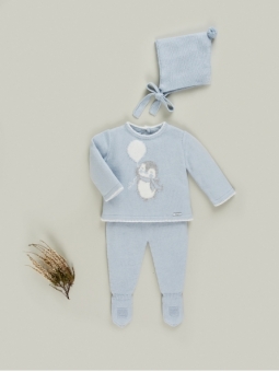 Knitted baby boy two pieces set