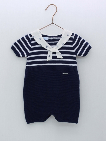 Sailor knit romper