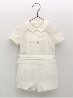 Camisa tabelas e Calça Curta Batizo