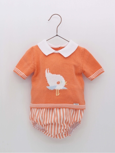 Conjunto jubón pajarito y braguita