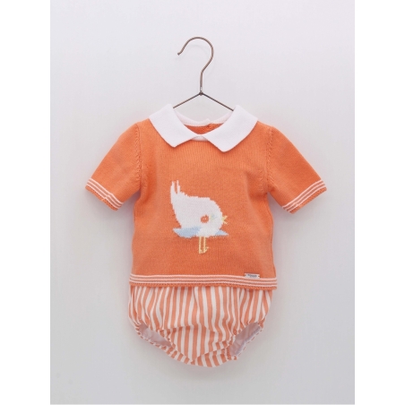 Conjunto jubón pajarito y braguita