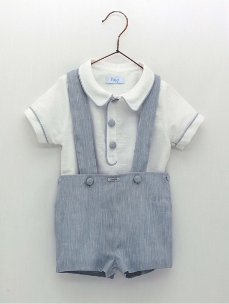 Camisa y pantalón falso liso con tirantes