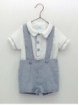 Plain false shirt and pants with suspenders