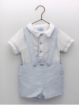 Conjunto blusa e calça tirantes de listras