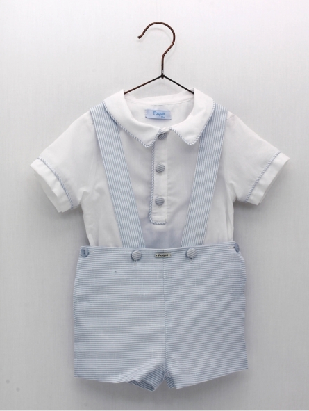 Conjunto blusa e calça tirantes de listras