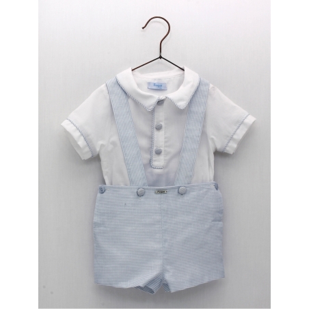 Conjunto blusa e calça tirantes de listras