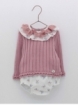 Conjunto jubón canalé e cuequinha plumeti flores