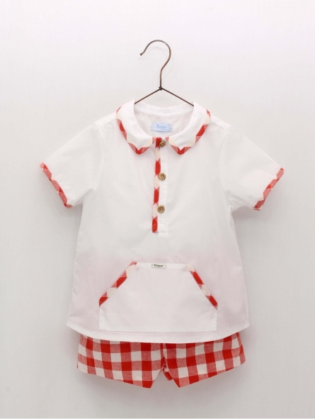 Camisa com vivos e calça curta