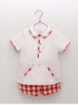 Camisa com vivos e calça curta