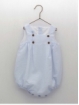 Romper with suspenders sersucker