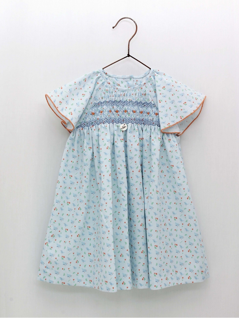 Vestido Nido de Abeja Pajaritos