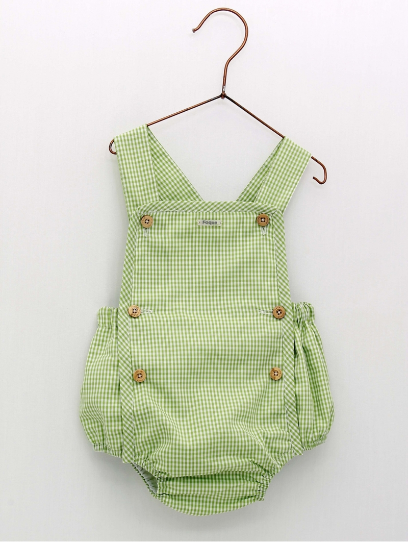 Green vichy dungarees