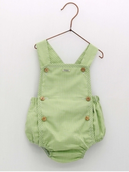 Green vichy dungarees