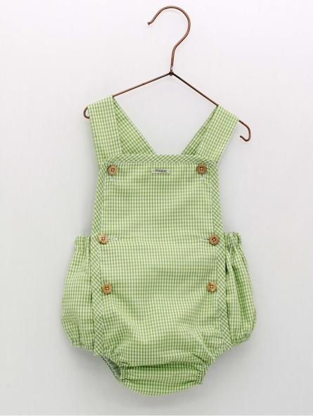 Green vichy dungarees